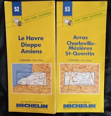 France Michelin Tourist Maps Set Of 2: Numbers 52 & 53 (1991). • $8.95