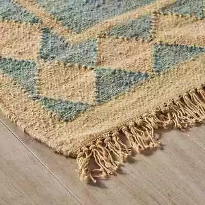 Rug Natural Indian Wool Jute Kilim Rug Multicolor Hallway Décor Area Runner Rug • £37.28