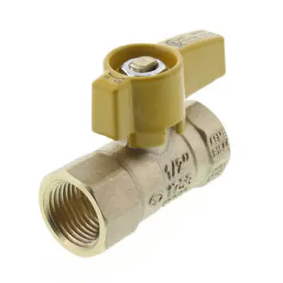 1/2  Ips Brass Gas Ball Valve Csa Approved 1/4 Turn - Propane Natural Gas • $7.89