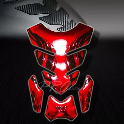 $15.98 • Buy 3D Vinyl Fuel/Gas Tank Pad Protector Decal/Sticker Chromed Red+Black Tribal Fire