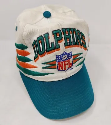 VTG 90s Miami Dolphins Hat Logo Athletic Pro Line Orange Green Diamond Snapback • $69.99