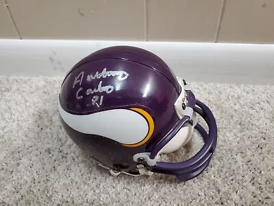 Anthony Carter Minnesota Vikings Auto Autograph Signed Riddell Mini Helmet • $19.99