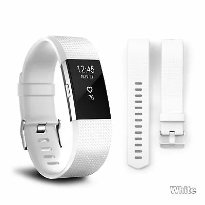 Silicone Metal Replacement Fitbit Charge 2 Band Wristband Watch Strap Bracelet • $8.49