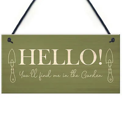 £3.99 • Buy Funny Door Sign Find Me In The Garden Wall Plaque Garden Signs Mum Nan Gift