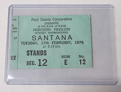 SANTANA Hordern Pavillion Sydney AUSTRALIA 1976 Concert TICKET STUB #2 Carlos • $84.30