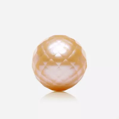 $29 • Buy Big 12.1×12.4mm Faceted Orange Pink FW Kasumi Loose Pearl Undrilled
