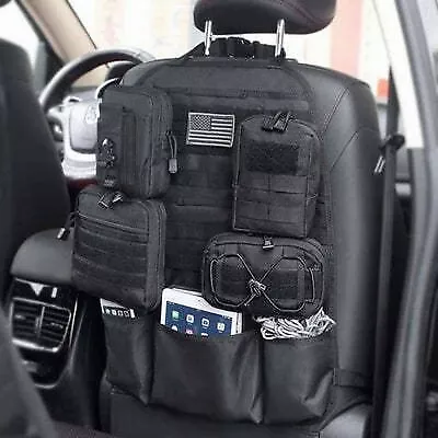 MOLLE Tactical Truck Seat Back Organizer Car Cover Vehicle Panel Storage Bag • $26.99