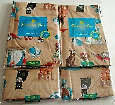 COASTAL Vinyl Tablecloth Assortment  PETS AT THE BEACH Your Choice] • $15.29