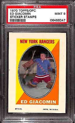1970 Topps/opc Sticker Stamps  Ed Giacomin Psa 9 06466047  • $133.86
