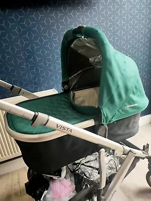 £20 • Buy Uppababy Vista Basinett 2015 With Extras. *ADAPTERS* Pram Buggy Pushchair Double