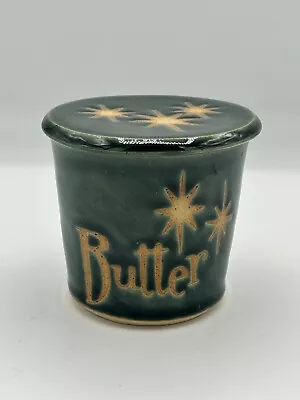 Studio Art Pottery Green Butter Bell Signed Ceramic Glazed Hand Thrown Excellent • $29.99