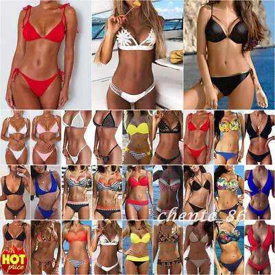 Womens Brazilian Bikini Set Swimwear Push Up Swimsuit Beachwear Bathing Summer • £10.07