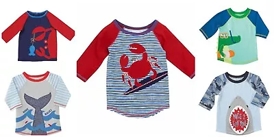 NWT Mud Pie Boathouse Crab Marco Polo Alligator Boys Blue Rashguard Swim Shirt • $11.04