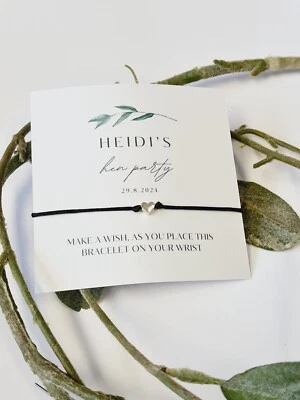 £1 • Buy Hen Party Favour Wish Bracelet - Hen Do - Hen Weekend - Eucalyptus -SF5