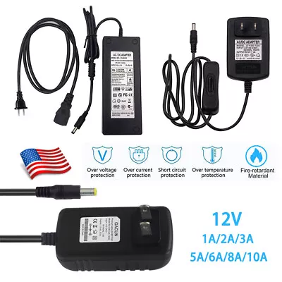 12V 1A 2A 3A 5A 6A 8A 10A Power Supply Plug AC To DC Adapter 5050 LED STRIP CCTV • $5.68