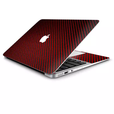 Skin Wrap For Macbook Air 11 Inch  Red Black Carbon Fiber Weave Graphite • $14.98