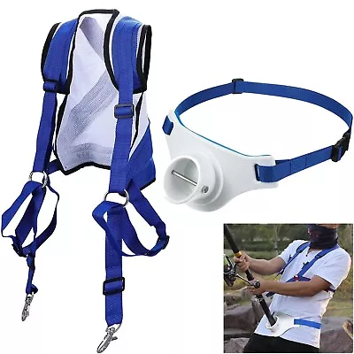 Sea Boat Fishing Fighting Vest & Harness Combo Gimbal Waist Rod Holder Stand Up  • $39.99