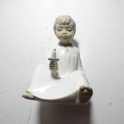 Vintage Nao By Lladro Zaphir Spain Porcelain A Boy Holding A Candle Figurine • £69