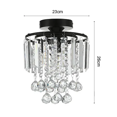 Modern Crystal Chandeliers Ceiling Lights LED Flush Ceiling Lamp For Living Room • £29.95