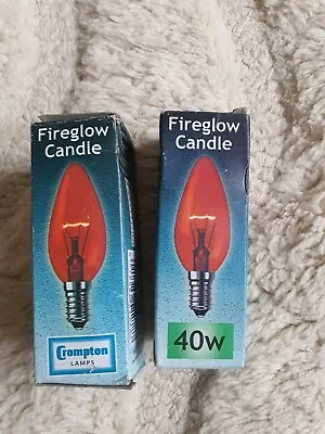 Crompton Fireglow Candle Lightbulb X 2 • £2.99