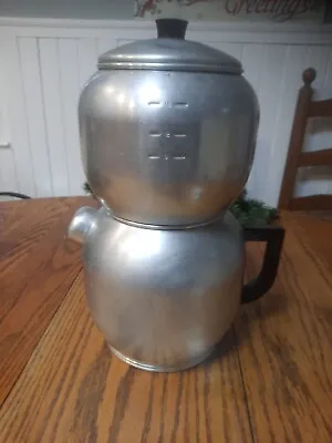 Vintage 1950's West Bend Aluminum 18 Cup Kwik Drip Coffee Maker Serving System • $22.99
