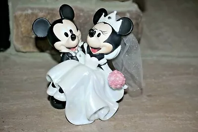 Disney Parks Minnie Mickey Mouse Bride Groom Porcelain Wedding Figurine Cake Top • $139.99