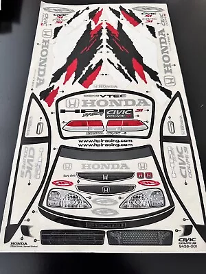 HPI HONDA CIVIC COUPE Si DECAL/STICKER SHEET 1/10 Touring RC Car 9438 • $26.19