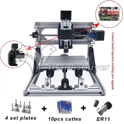 Mini CNC 1610 Mill + 500mw Laser CNC Engraving Machine PCB Milling Wood Router • $250