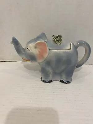 Vintage Blue Pink Elephant Shaped Teapot Made In Japan • $18