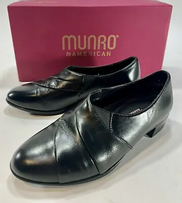 Munro American M210481 Women’s Black Leather Comfort Shoe Size 7.5W • $35