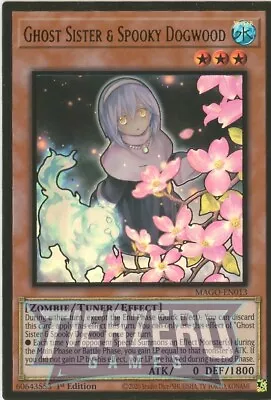 Yugioh Ghost Sister & Spooky Dogwood MAGO-EN013 Premium Gold Rare 1st Ed NM/LP • £2.49