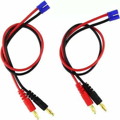 2Pcs EC2 Male To 4Mm Banana Plug Connector Plug Adapter Charge Cable Lea • $14.11