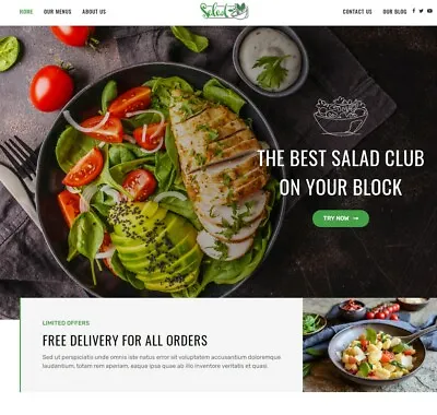 Salad Bar Heather Eating Restaurant Website Shop Paypal Stripe Wordpress Woocomm • £145