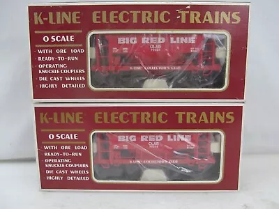 2 K-Line Trains K-90006 O L & B Big Red Line Classic Ore Cars NIB C-9 • $33.99