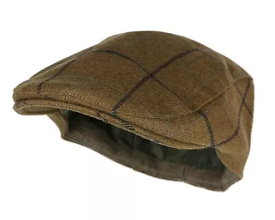 Highland Waterproof TWEED Flat Cap Traditional Country Hat Breathable New Wool • £14.95