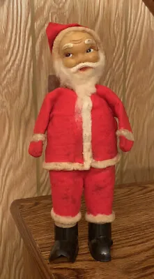 Vintage 1950’s Santa Claus 9.5” Doll Figurine Clothed Rubber Face • $24.95