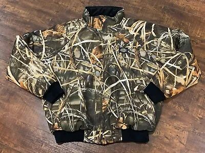 Dickies Advantage Max-4 HD Camo Full Zip Bomber Jacket Size L Duck Hunt • $44.90