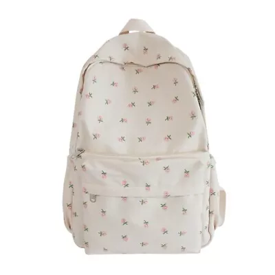 Women S Backpack Nylon Travel Purse Cute Floral Print Medium School Bag • $30.46