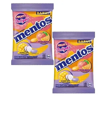 MENTOS Fruity Delight Candy Peach Orange & Mango Taro Bag Imported 2 Pack Viral • $10.95