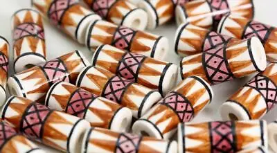 £6.50 • Buy Porcelain Hair And Crafts  BEADS Geometrical - Hand Painted In Peru  V024 TUBE
