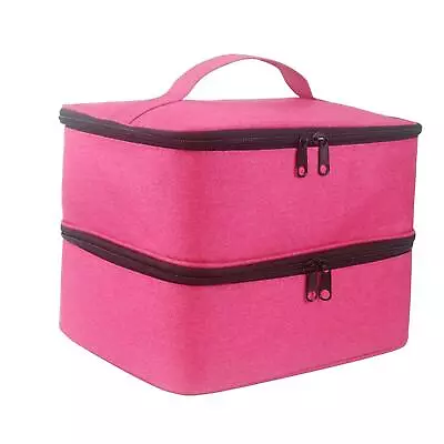 Nail Polish Storage Bag Large Nylon Carrying Case Pockets For Nail Varnish • £24.04