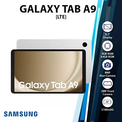 Samsung Galaxy Tab A9 LTE Android PC Tablet AU (4+64GB/Silver/Wi-Fi+4G/AU NEW) • $415.59