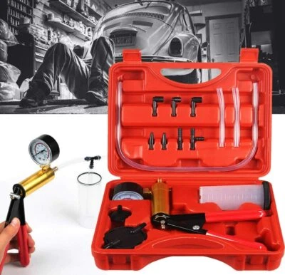$22.99 • Buy 16pcs Hand Held Vacuum Pressure Pump Tester Set Brake Fluid Bleeder Bleeding Kit