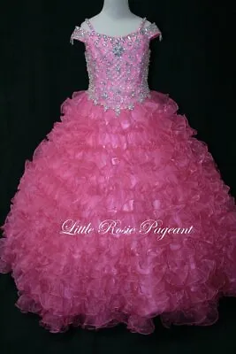 NEW* Little Rosie Girls Glitz Long Pageant Dress LR2015 Bubblegum Pink 8 $550 • $337.50