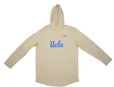 UCLA Bruins Nike Campus Long Sleeve Hoodie Lightweight Sweatshirt Tan Mens M • $39.99