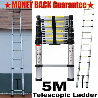 £86.30 • Buy 2.6M-5M Aluminum Telescopic Collapsible Loft Folding Hatch Attic Stair Ladder 