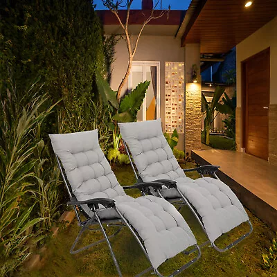 Zero Gravity Chair Garden Set Of 2X Outdoor Reclining Sun Lounger With Cushion • £70