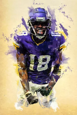 Justin Jefferson Minnesota Vikings American Football Wall Art - POSTER 20 X30  • $23.99