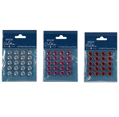 Pack Of 20 Jelly Cake Diamonds 10mm Edible Gems - By House Of Cakes • £6.50