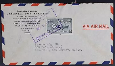 MayfairStamps Venezuela 1950 Caracas To Newark NJ Air Mail Cover Aaj_38021 • $1